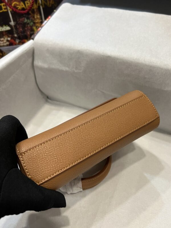 Dolce & Gabbana Small Sicily Bag In Dauphine Brown For Women 7.5in/19cm DG