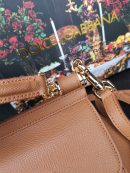 Dolce & Gabbana Small Sicily Bag In Dauphine Brown For Women 7.5in/19cm DG