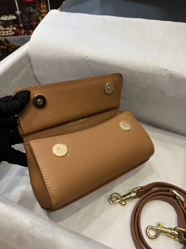 Dolce & Gabbana Small Sicily Bag In Dauphine Brown For Women 7.5in/19cm DG