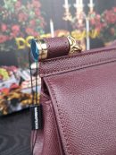 Dolce & Gabbana Small Sicily Bag In Dauphine Burgundy For Women 7.5in/19cm DG