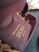 Dolce & Gabbana Small Sicily Bag In Dauphine Burgundy For Women 7.5in/19cm DG