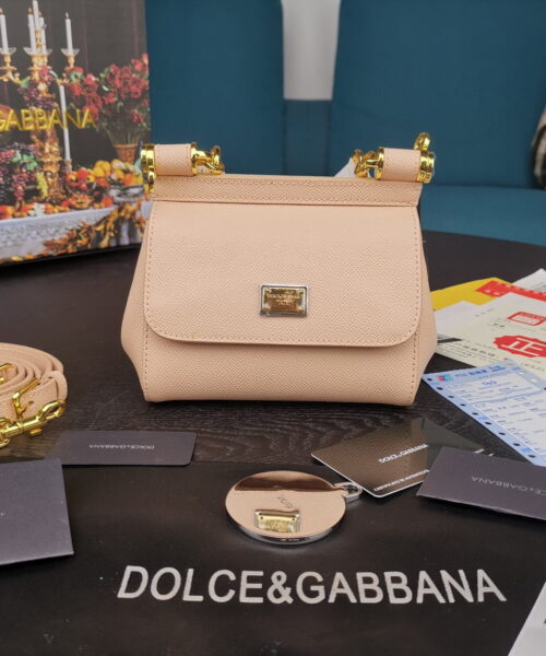 Dolce & Gabbana Small Sicily Bag In Dauphine Pale Pink For Women 7.5in/19cm DG BB7116A100180414