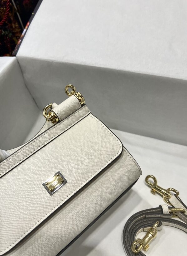 Dolce & Gabbana Small Sicily Bag In Dauphine White For Women 7.5in/19cm DG BB7116A100180001