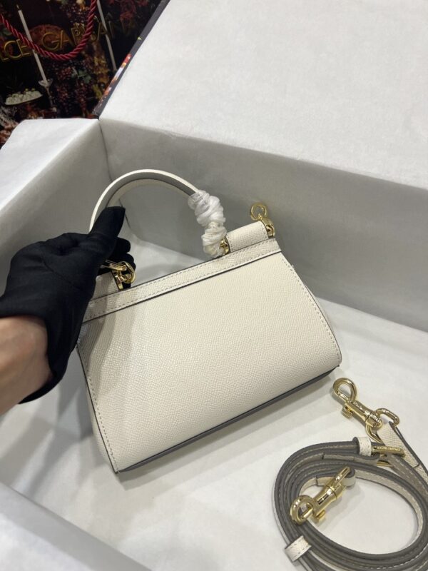 Dolce & Gabbana Small Sicily Bag In Dauphine White For Women 7.5in/19cm DG BB7116A100180001
