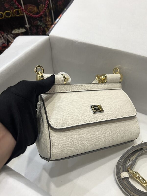 Dolce & Gabbana Small Sicily Bag In Dauphine White For Women 7.5in/19cm DG BB7116A100180001