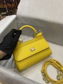 Dolce & Gabbana Small Sicily Bag In Dauphine Yellow For Women 7.5in/19cm DG