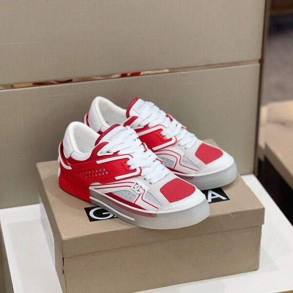 Dolce & Gabbana Sneakers With DG Logo Red For Women DG Shoes