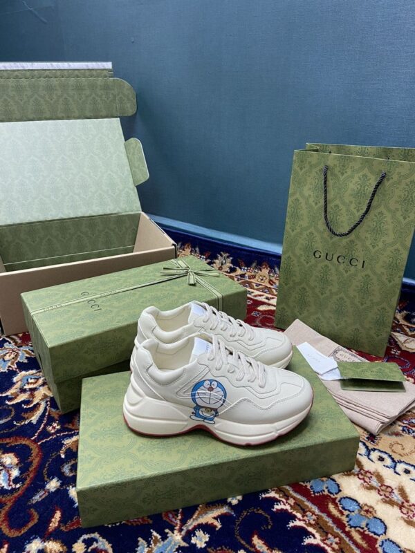 Doraemon x Gucci Women's Rhyton Sneaker White Ivory For Women 655025 DRW00 9522