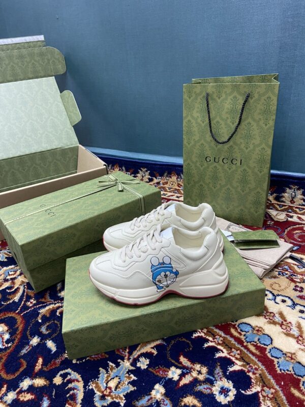 Doraemon x Gucci Women's Rhyton Sneaker White Ivory For Women 655025 DRW00 9522