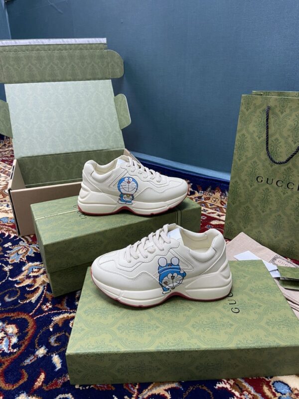 Doraemon x Gucci Women's Rhyton Sneaker White Ivory For Women 655025 DRW00 9522