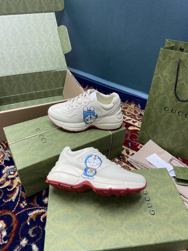 Doraemon x Gucci Women's Rhyton Sneaker White Ivory For Women 655025 DRW00 9522