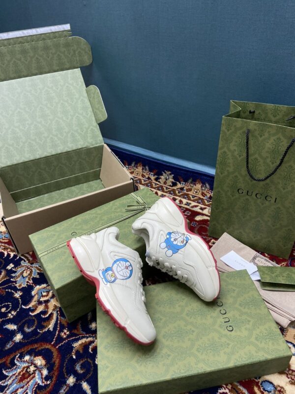 Doraemon x Gucci Women's Rhyton Sneaker White Ivory For Women 655025 DRW00 9522
