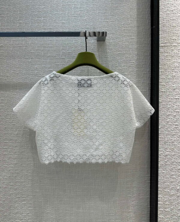 Douple G Flower Lace Croptop And Skirt White For Women