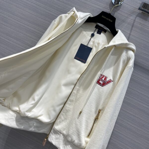 Drawstring Sporty Style Jacket And Jogging Pants White For Women