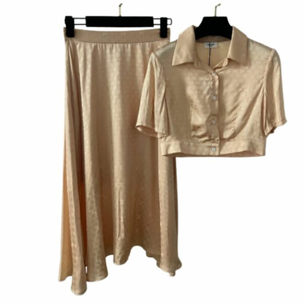Dress And Cropped Smock Shirt Beige For Women