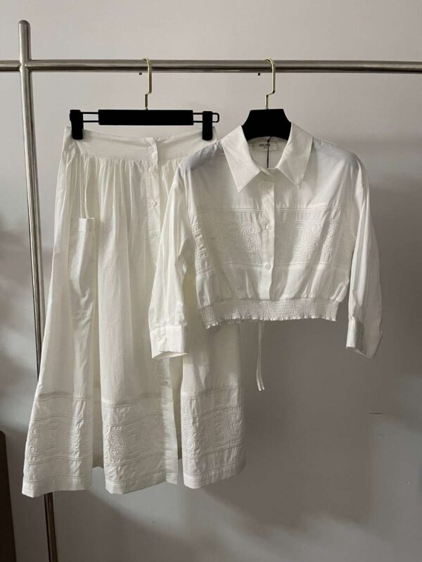 Dress And Cropped Smock Shirt White For Women