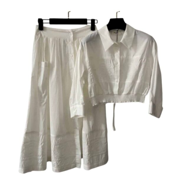 Dress And Cropped Smock Shirt White For Women