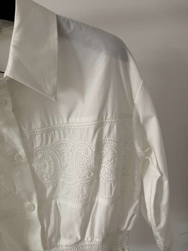 Dress And Cropped Smock Shirt White For Women