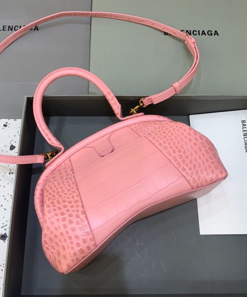 Editor Small Top Handle Bag Embossed Black/Pink For Women 10.6 in/27 cm