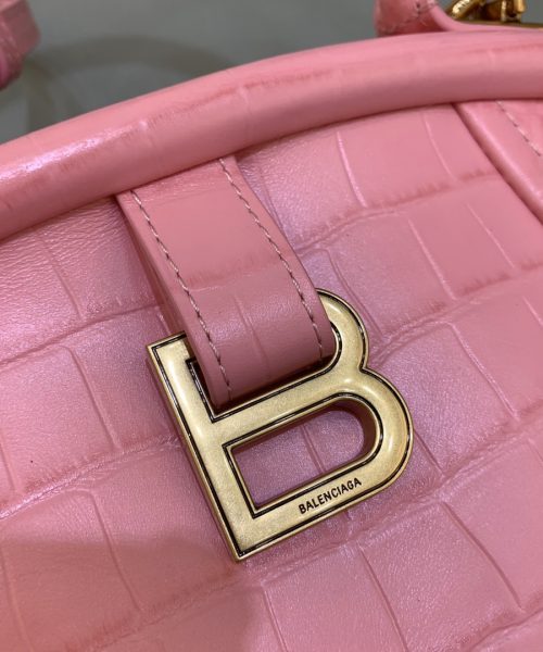 Editor Small Top Handle Bag Embossed Black/Pink For Women 10.6 in/27 cm