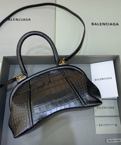 Editor Small Top Handle Bag Embossed Black/Pink For Women 10.6 in/27 cm