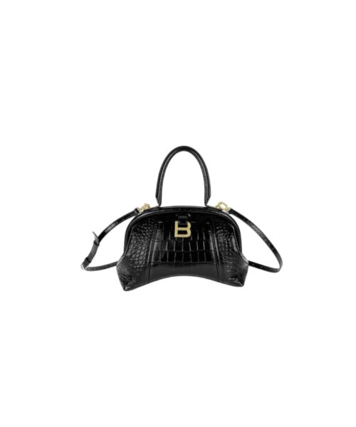 Editor Small Top Handle Bag Embossed Black/Pink For Women 10.6 in/27 cm