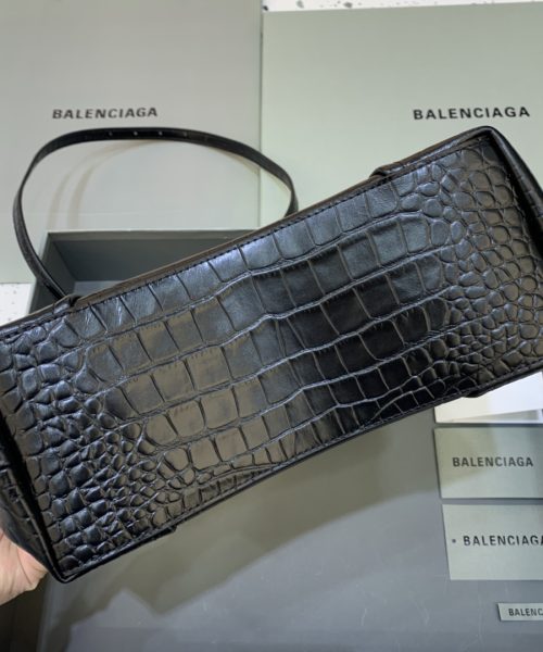 Editor Small Top Handle Bag Embossed Black/Pink For Women 10.6 in/27 cm