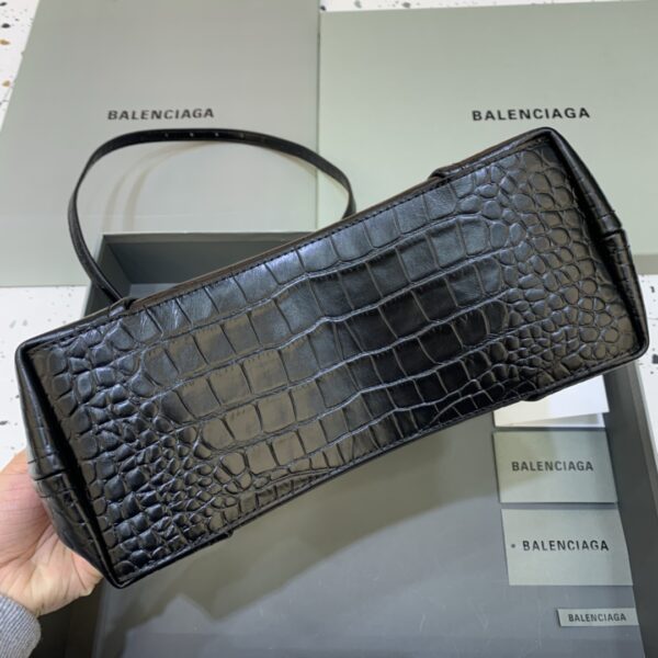 Editor Small Top Handle Bag Embossed Black/Pink For Women 10.6 in/27 cm