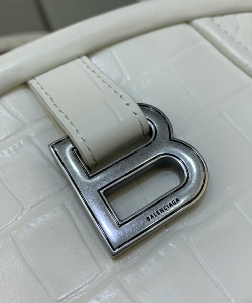 Editor Small Top Handle Bag Embossed White For Women 10.6 in/27 cm