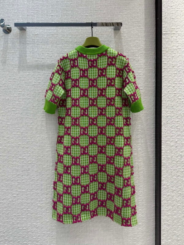 Elastic Collar Dress Green For Women