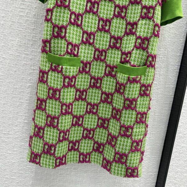 Elastic Collar Dress Green For Women