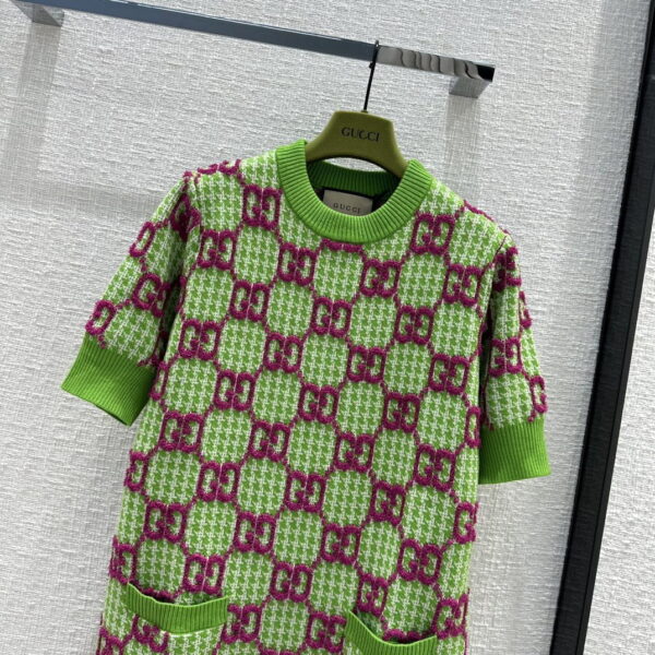 Elastic Collar Dress Green For Women