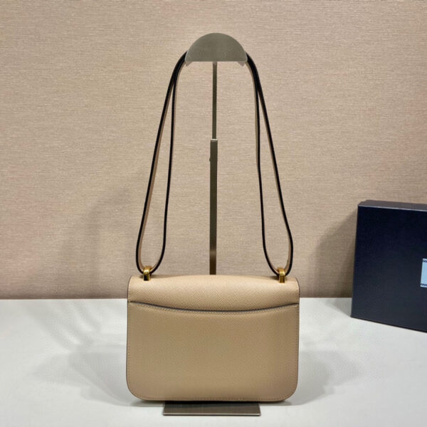 Emblème Saffiano Shoulder Bag In Beige/ White For Women 8.6 in/22cm 1BD320_2A4A_F0036_V_UTO