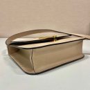 Emblème Saffiano Shoulder Bag In Beige/ White For Women 8.6 in/22cm 1BD320_2A4A_F0036_V_UTO