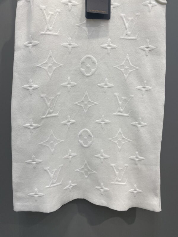 Embossed Monogram Motifs Sleeveless Dress White For Women