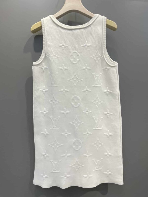Embossed Monogram Motifs Sleeveless Dress White For Women