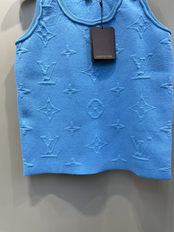 Embossed Pattern Shorts And Tank Top Blue For Women