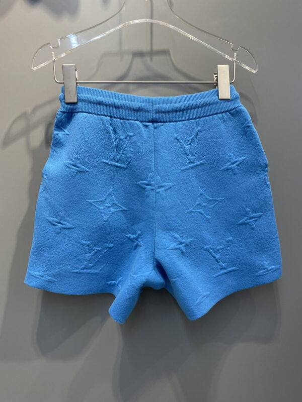 Embossed Pattern Shorts And Tank Top Blue For Women