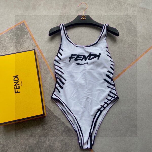FD One-Piece Swimsuit White For Women
