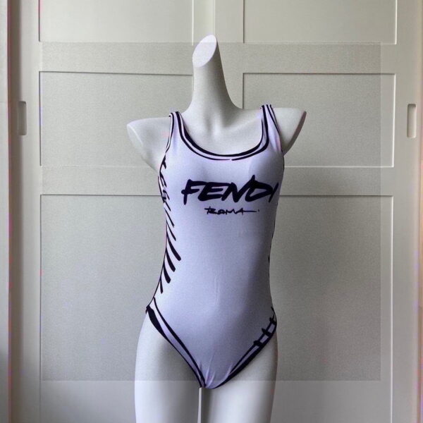 FD One-Piece Swimsuit White For Women