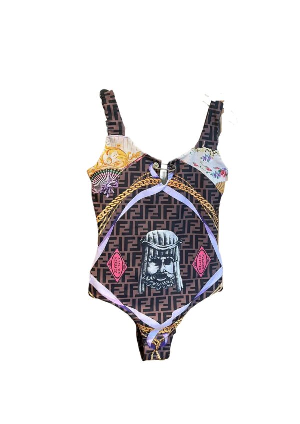 Fendace One-Piece Swimsuit Brown For Women