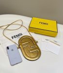 1:1 Replica Fendi 12 Pro Phone Holder Gold Bag For Woman 21.5cm/8.5in 7AS055AISPF0RXU