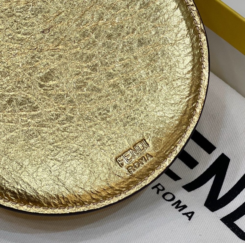 1:1 Replica Fendi 12 Pro Phone Holder Gold Bag For Woman 21.5cm/8.5in 7AS055AISPF0RXU - Image 4