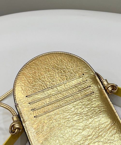 1:1 Replica Fendi 12 Pro Phone Holder Gold Bag For Woman 21.5cm/8.5in 7AS055AISPF0RXU
