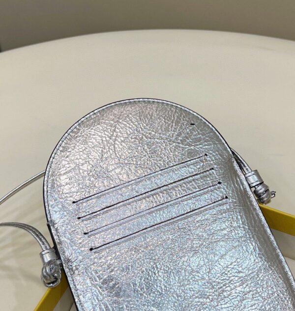 1:1 Replica Fendi 12 Pro Phone Holder Silver Bag For Woman 21.5cm/8.5in 7AS055AISPF0MK5