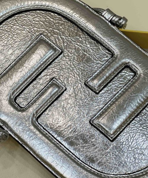1:1 Replica Fendi 12 Pro Phone Holder Silver Bag For Woman 21.5cm/8.5in 7AS055AISPF0MK5