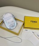 1:1 Replica Fendi 12 Pro Phone Holder Silver Bag For Woman 21.5cm/8.5in 7AS055AISPF0MK5