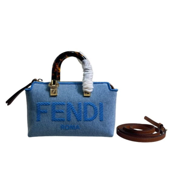 1:1 Replica Fendi Anws By The Way Mini Bag Blue For Women 18cm / 17.1in