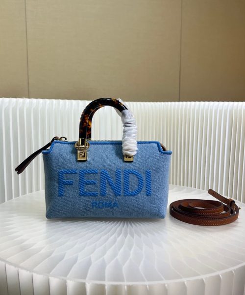 1:1 Replica Fendi Anws By The Way Mini Bag Blue For Women 18cm / 17.1in
