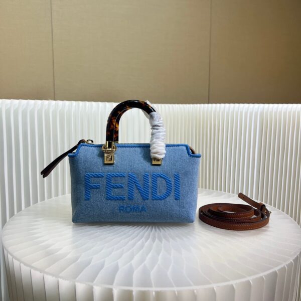 1:1 Replica Fendi Anws By The Way Mini Bag Blue For Women 18cm / 17.1in
